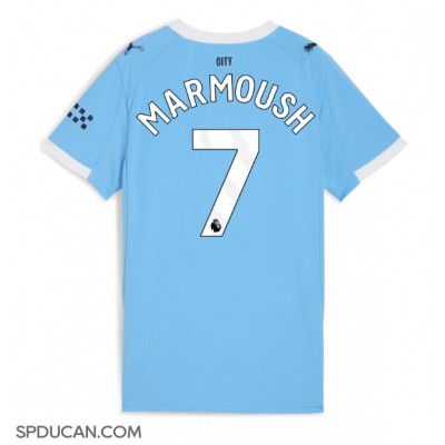 Zenski Nogometni Dres Manchester City Omar Marmoush #7 Domaci 2025-26 Kratak Rukav Zenski Nogometni Dres Manchester City Omar Marmoush #7 Domaci 2025-26 Kratak Rukav